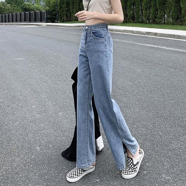 jeans women summer denim solid high waist loose casual straight streetwear lady trouser vintage long split thin wide leg pants, Blue
jeans women summer denim solid high waist loose casual straight streetwear lady trouser vintage long split thin wide leg pants, Blue
