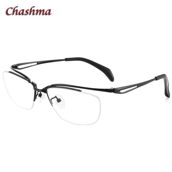 chashma men optical glasses prescription lenses pure titanium eyewear half frame spectacles, Black 
chashma men optical glasses prescription lenses pure titanium eyewear half frame spectacles, Black