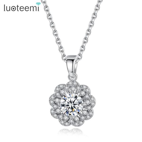 pendant necklaces luoteemi luxury flower for women wedding engagement fashion jewelry round cz collier femme christmas gift, Silver
pendant necklaces luoteemi luxury flower for women wedding engagement fashion jewelry round cz collier femme christmas gift, Silver