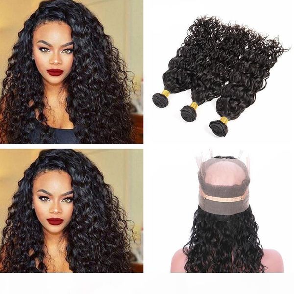 water wave 360 lace frontal band with adjustable straps with 3 bundles wet and wavy indian virgin hair with 360 lace closure, Black;brown
water wave 360 lace frontal band with adjustable straps with 3 bundles wet and wavy indian virgin hair with 360 lace closure, Black;brown