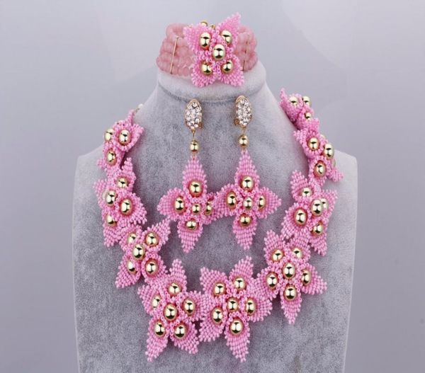 new arrival pink beads crystal nigerian african wedding necklace set dubai costume party jewelry set for bride accessories store, Silver
new arrival pink beads crystal nigerian african wedding necklace set dubai costume party jewelry set for bride accessories store, Silver