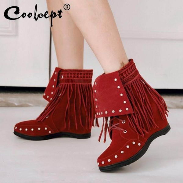 boots coolcept women short tassels rivets winter woman shoes cross strap ankle fashion warm ladies size 34-43, Black
boots coolcept women short tassels rivets winter woman shoes cross strap ankle fashion warm ladies size 34-43, Black