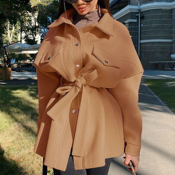 loose korean vintage front pockets women fashion jackets coats with belt woolen jacket coat femme outwear chic overcoat g21501, Black
loose korean vintage front pockets women fashion jackets coats with belt woolen jacket coat femme outwear chic overcoat g21501, Black