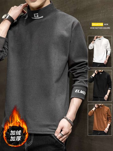 men's sweater and long sleeve bottoming shirt upper garment winter plush thickening tide insderong autumn coat t, Black
men's sweater and long sleeve bottoming shirt upper garment winter plush thickening tide insderong autumn coat t, Black