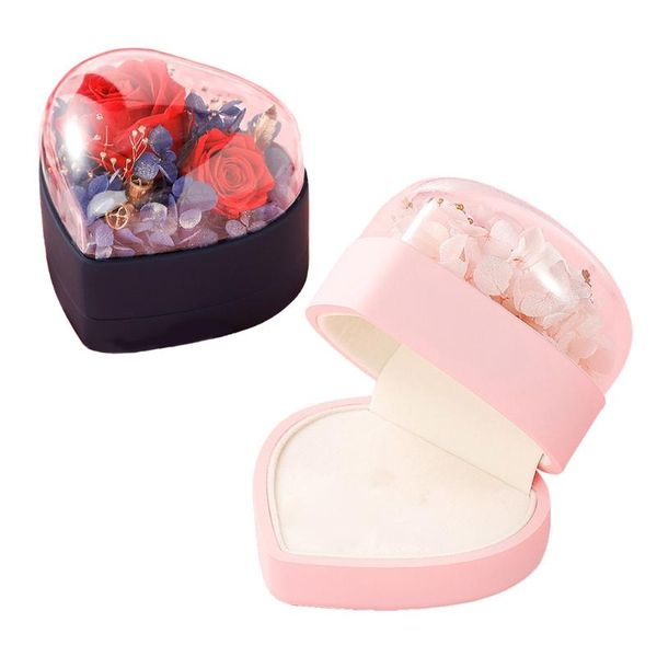 new preserved flower rose jewelry box eternal rose valentine's day gift box never withered roses ring earring holder for women, Pink;blue
new preserved flower rose jewelry box eternal rose valentine's day gift box never withered roses ring earring holder for women, Pink;blue