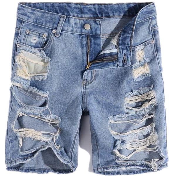 summer denim shorts fashion men's korean version trend capris jeans shorts hole hole beggars pants men boys hip hop, Blue
summer denim shorts fashion men's korean version trend capris jeans shorts hole hole beggars pants men boys hip hop, Blue