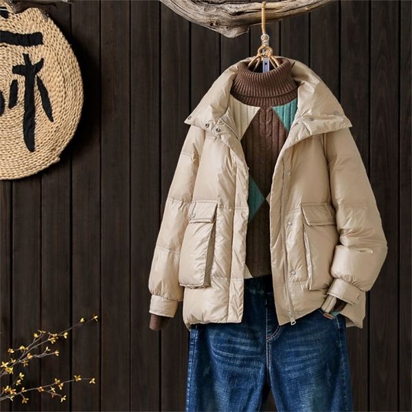 2020 women's winter down jacket short stand collar loose bread clothing casual thickening jacket fashion wild female down coat c1204, Black
2020 women's winter down jacket short stand collar loose bread clothing casual thickening jacket fashion wild female down coat c1204, Black