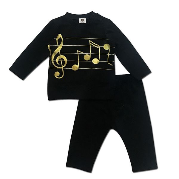 2pcs set baby clothes long t shirt and pants children casual glod music round neck 100% cotton jersey kid clothes black baby set y200803, White
2pcs set baby clothes long t shirt and pants children casual glod music round neck 100% cotton jersey kid clothes black baby set y200803, White