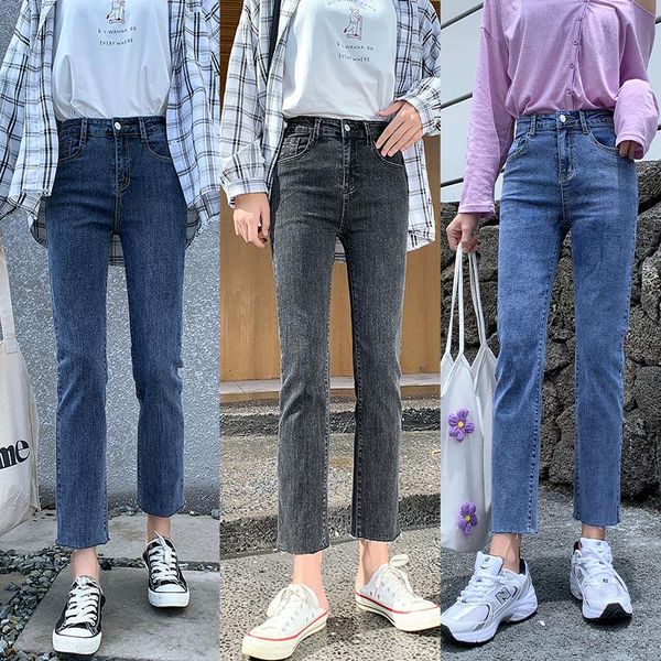 women's jeans 2021 women simple loose straight ankle-length casual lady high waist gray blue cotton denim pants plus sizs trousers
women's jeans 2021 women simple loose straight ankle-length casual lady high waist gray blue cotton denim pants plus sizs trousers