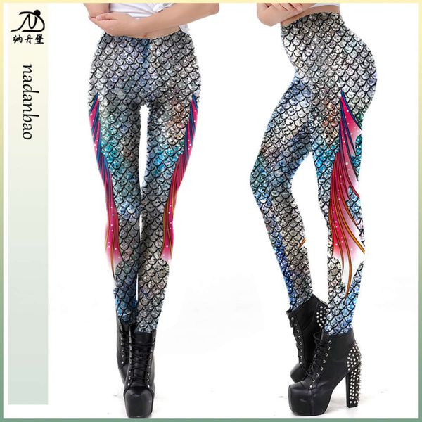 women's scale digital printing 20203d fish sports tight leggings kdk1919, Black 
women's scale digital printing 20203d fish sports tight leggings kdk1919, Black