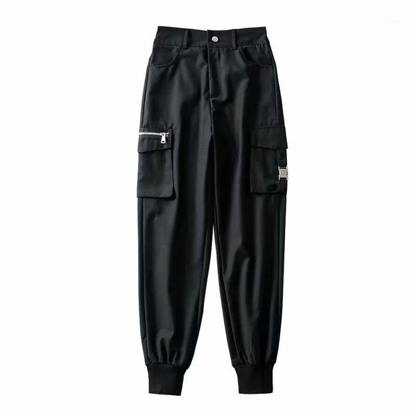 women streetwear cargo pants black pocket high elastic waist loose trousers casual ladies casual joggers pant1, Black;white
women streetwear cargo pants black pocket high elastic waist loose trousers casual ladies casual joggers pant1, Black;white
