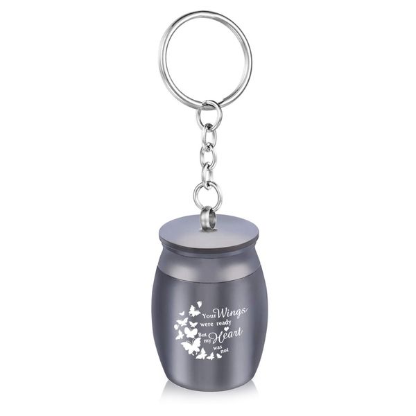 30x40mm mini keepsake keychain cremation urn for ashes for pet/human butterflies memorial urns necklace funeral jar with fill kit, Silver
30x40mm mini keepsake keychain cremation urn for ashes for pet/human butterflies memorial urns necklace funeral jar with fill kit, Silver