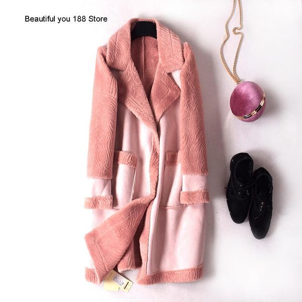 fur and fur one mid-length deerskin velvet lamb coat high-end large size women, Black
fur and fur one mid-length deerskin velvet lamb coat high-end large size women, Black