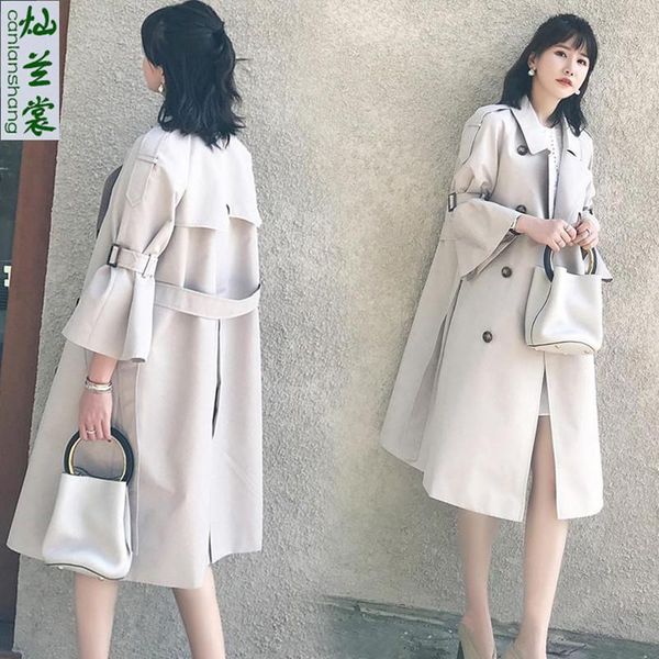 2020 fashion windbreaker female new korean spring autumn trumpet sleeve over the waist tie slim long trench coat for women a14201, Tan;black
2020 fashion windbreaker female new korean spring autumn trumpet sleeve over the waist tie slim long trench coat for women a14201, Tan;black