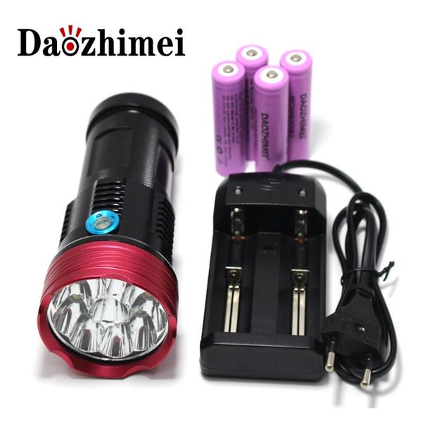 8000 lumens 10t6 led flashlamp 10 x xm-l t6 led torch lamp light/4*18650 5000mah battery /charger
8000 lumens 10t6 led flashlamp 10 x xm-l t6 led torch lamp light/4*18650 5000mah battery /charger
