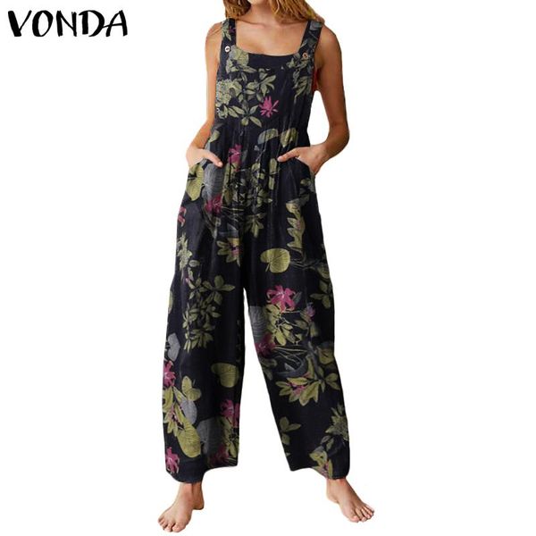 women rompers floral jumpsuits 2021 vonda office wide leg pants lady sleeveless print party overalls playsuits 5xl, Black;white
women rompers floral jumpsuits 2021 vonda office wide leg pants lady sleeveless print party overalls playsuits 5xl, Black;white