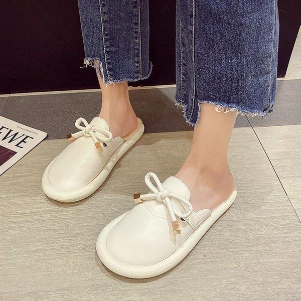 slippers 2021 winter women's loafers fashion bow soft bottom short plush comfortable indoor shoes flat mocasines mujer, Black