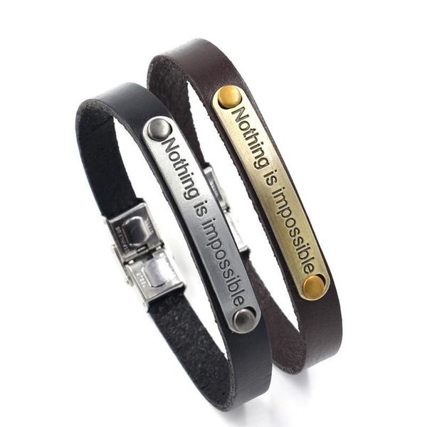 eif dock vintage casual braided letter nothing is impossibleleather bracelets hand men & women couple jllryf
eif dock vintage casual braided letter nothing is impossibleleather bracelets hand men & women couple jllryf