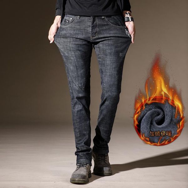 men's warm fleece jeans men stretch casual skinny thick denim flannel jean soft black brand pants jeans male, Blue
men's warm fleece jeans men stretch casual skinny thick denim flannel jean soft black brand pants jeans male, Blue
