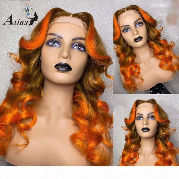 highlight orange colored human hair wigs glueless ombre pre plucked with baby hair wavy remy hd transparent lace front wig, Black;brown
highlight orange colored human hair wigs glueless ombre pre plucked with baby hair wavy remy hd transparent lace front wig, Black;brown