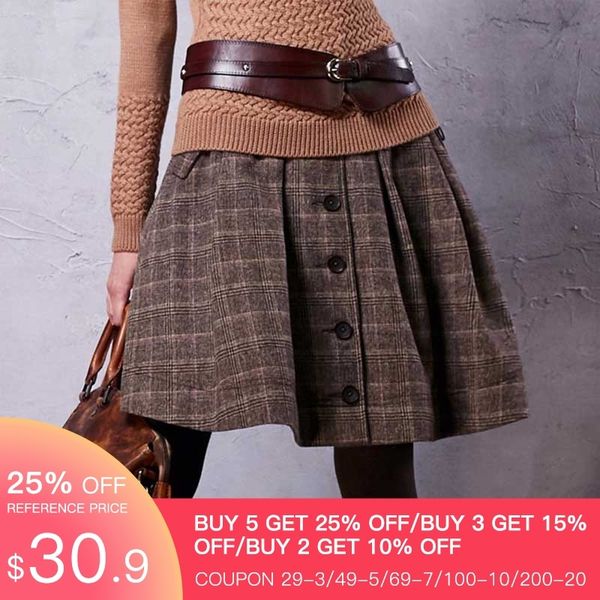 artka autumn women winter women's wool lolita short for girls vintage plaid skirt mini saia qa10058q t200324, Black
artka autumn women winter women's wool lolita short for girls vintage plaid skirt mini saia qa10058q t200324, Black