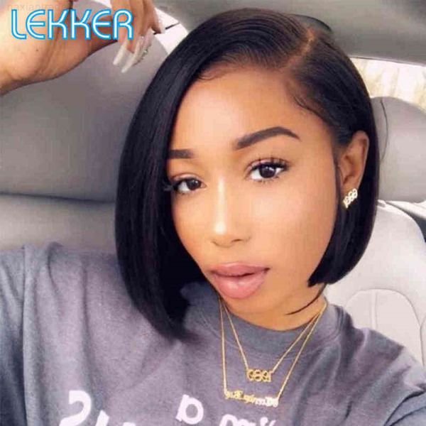 lekker t lace bob hu hair for women natural straight short wavy gluels left part ombre blonde remy wigs, Black
lekker t lace bob hu hair for women natural straight short wavy gluels left part ombre blonde remy wigs, Black