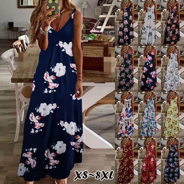 casual dresses xs-8xl plus size women maxi dress summer boho printed long sleeveless v-neck clothes loose vestido, Black;gray
casual dresses xs-8xl plus size women maxi dress summer boho printed long sleeveless v-neck clothes loose vestido, Black;gray