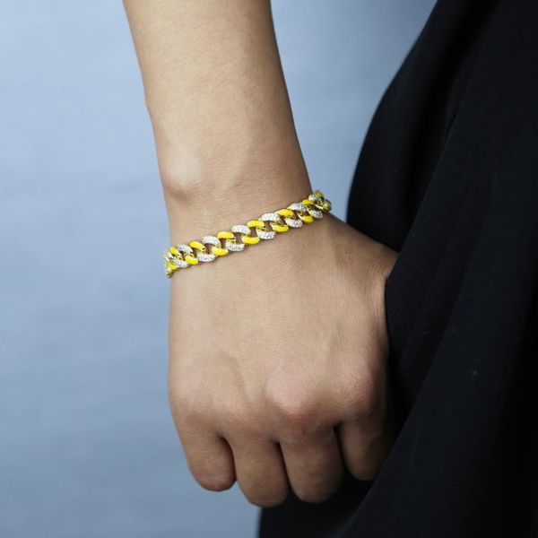 charm bracelets iced out women lady hip hop bracelet bangle with cz paved 8mm cuban chain enamel colorful beautiful wedding wholesale, Golden;silver
charm bracelets iced out women lady hip hop bracelet bangle with cz paved 8mm cuban chain enamel colorful beautiful wedding wholesale, Golden;silver
