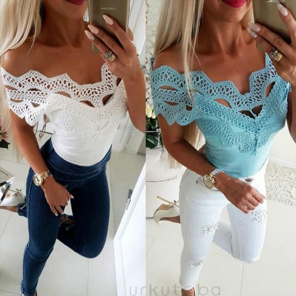womens 2019 casual cold shoulder lace patchwork slim t shirt solid color slash neck ladies sleeveless elegant, White
womens 2019 casual cold shoulder lace patchwork slim t shirt solid color slash neck ladies sleeveless elegant, White