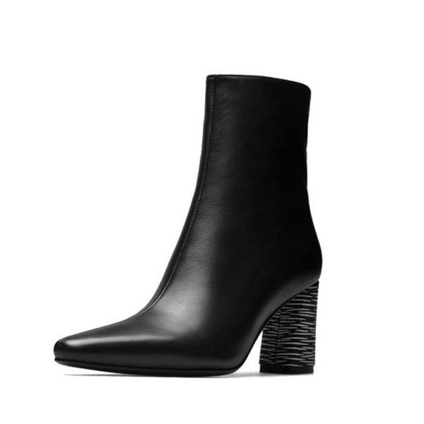 2020 autumn winter new european and american fashion black high heeled boots cowhide sharp and boots single ankle boot
2020 autumn winter new european and american fashion black high heeled boots cowhide sharp and boots single ankle boot