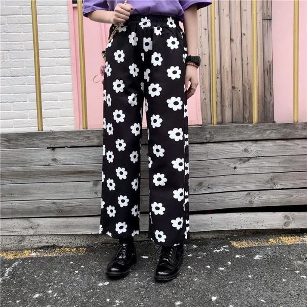 korean women drawstring high waist lolita flower daisy cute print straight pant summer kawaii fashion trouser harajuku wide, Black;white
korean women drawstring high waist lolita flower daisy cute print straight pant summer kawaii fashion trouser harajuku wide, Black;white