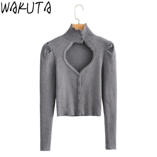 wakuta front cut out turtlencke cardigans women high street crop femme elegant slim single breasted sweater coat grey, White
wakuta front cut out turtlencke cardigans women high street crop femme elegant slim single breasted sweater coat grey, White