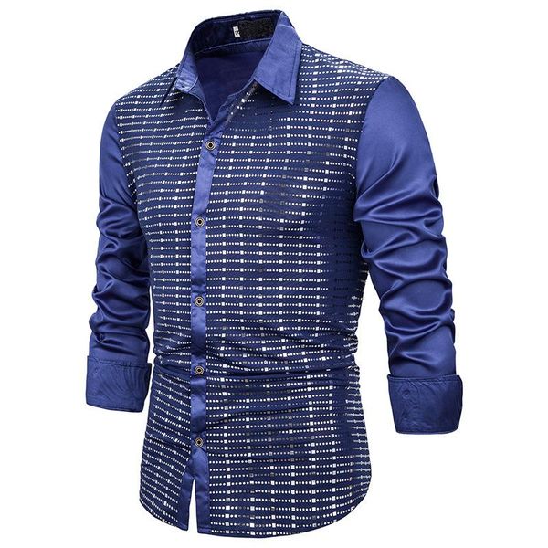 men's casual shirts blue sequin glitter shirt men camisa masculina 2021 brand slim fit long sleeve mens dress dj club stage singer host, White;black
men's casual shirts blue sequin glitter shirt men camisa masculina 2021 brand slim fit long sleeve mens dress dj club stage singer host, White;black
