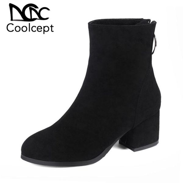 boots coolcept 2021 autumn winter warm ankle fashion zipper square heels shoes solid color daily women footwear size 32-45, Black
boots coolcept 2021 autumn winter warm ankle fashion zipper square heels shoes solid color daily women footwear size 32-45, Black