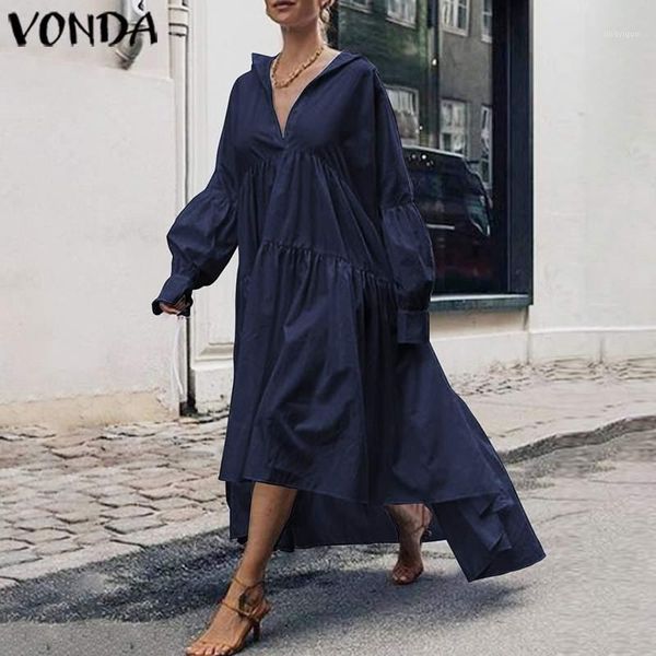 2020 vonda autumn asymmetrical dress women's sundress plus size casual loose long vestidos female long sleeve tunic robe femme1, Black;gray
2020 vonda autumn asymmetrical dress women's sundress plus size casual loose long vestidos female long sleeve tunic robe femme1, Black;gray