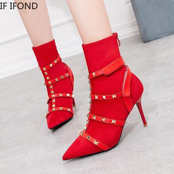if ifond fashion luxury women 9cm high heels fetish rivets stiletto ankle boot scarpins studded spring sock boots black red
if ifond fashion luxury women 9cm high heels fetish rivets stiletto ankle boot scarpins studded spring sock boots black red