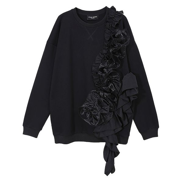 2021 New Fall Loose Fashion Round Turtleneck Ruffles Cotton Chic Tops Anime Hoodies Pure Color KNHP, Black
2021 New Fall Loose Fashion Round Turtleneck Ruffles Cotton Chic Tops Anime Hoodies Pure Color KNHP, Black