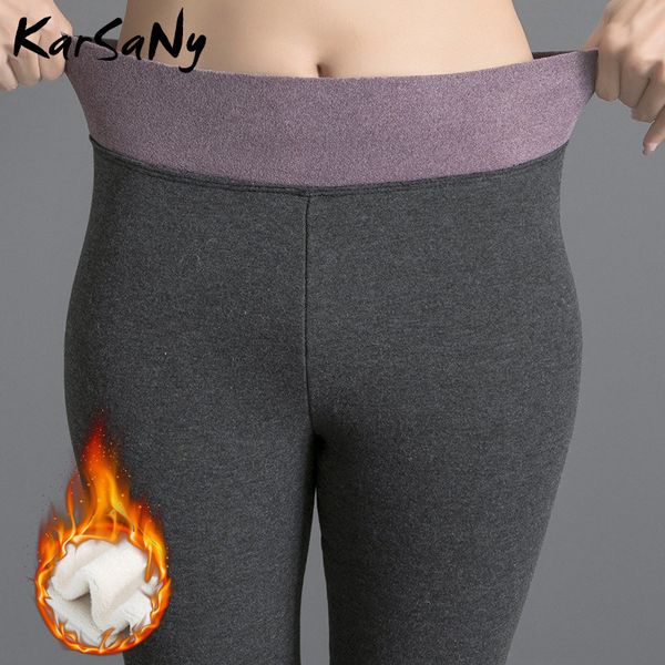 karsany winter leggings women plus size black warm pants skinny thick velvet legins winter fleece leggings high waist workout lj201104
karsany winter leggings women plus size black warm pants skinny thick velvet legins winter fleece leggings high waist workout lj201104