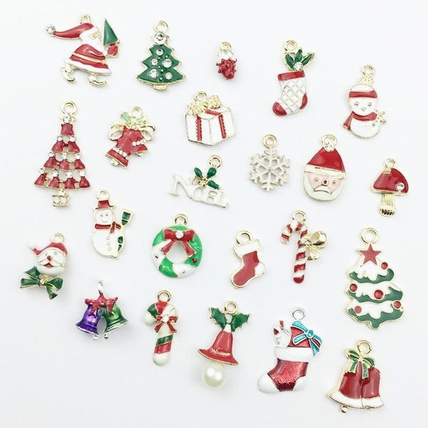 charms 23pcs or 19pcs christmas series alloy enamel pendant handmade hair bow bookmark earrings diy material for women, Bronze;silver
charms 23pcs or 19pcs christmas series alloy enamel pendant handmade hair bow bookmark earrings diy material for women, Bronze;silver