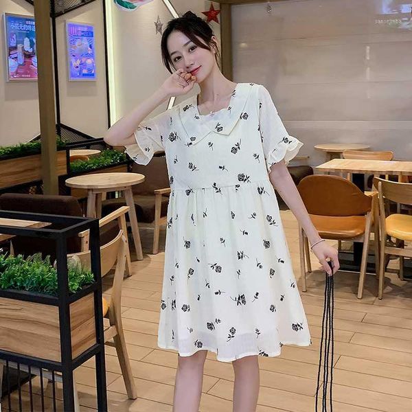 5916# maternity dress summer short sleeve fashion easy matching loose stylish dress for pregnant women mom1, White
5916# maternity dress summer short sleeve fashion easy matching loose stylish dress for pregnant women mom1, White