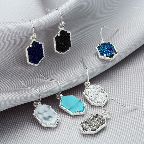 dangle & chandelier 14 colors drusy druzy earings imitation resin crystal stone hexagon gold plated brand jewelry for women 20211, Silver
dangle & chandelier 14 colors drusy druzy earings imitation resin crystal stone hexagon gold plated brand jewelry for women 20211, Silver