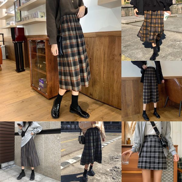 vintage plaid pleated long skirts winter women punk rock korean woolen skirt streetwear drawstring elastic waist midi skirt q1209, Black
vintage plaid pleated long skirts winter women punk rock korean woolen skirt streetwear drawstring elastic waist midi skirt q1209, Black