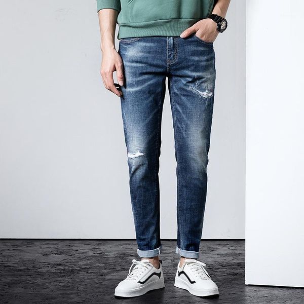 new style men slim fit pants thin pants korean-style fashion teenager jeans men's trousers1, Blue
new style men slim fit pants thin pants korean-style fashion teenager jeans men's trousers1, Blue