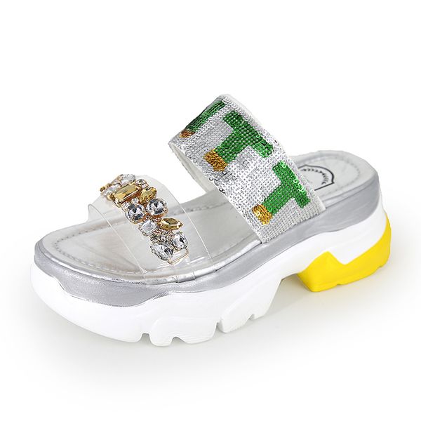 2021 the new women's sandals, flatfoot shoes with crystals, platform clogs, for women, ilpr, Black
2021 the new women's sandals, flatfoot shoes with crystals, platform clogs, for women, ilpr, Black