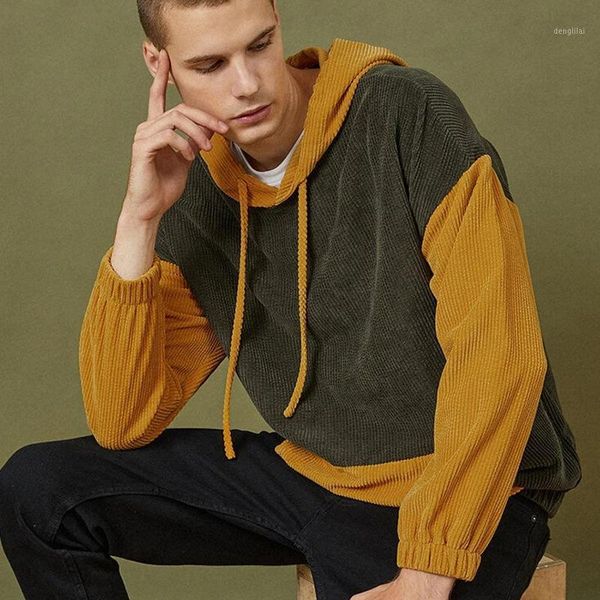 male casual streetwear sweatshirts men corduroy contrast patchwork casual drawstring elastic hem hoodies with kangaroo pocket1, Black
male casual streetwear sweatshirts men corduroy contrast patchwork casual drawstring elastic hem hoodies with kangaroo pocket1, Black