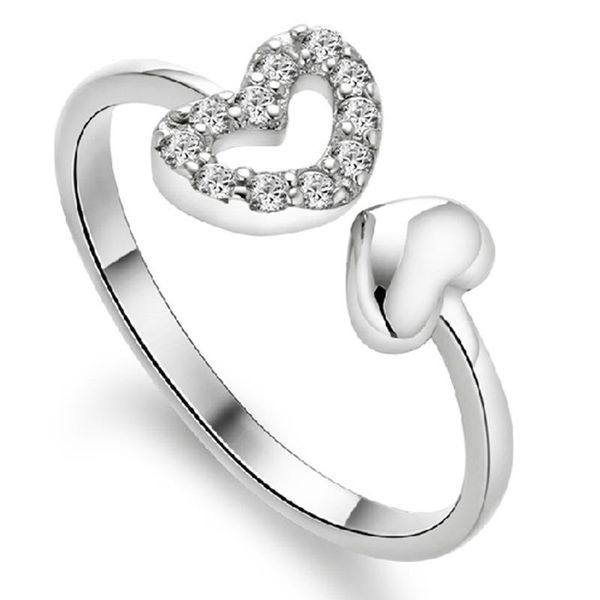 cluster rings double heart crystal for women korea fashion jewelry silver plated ring, Golden;silver
cluster rings double heart crystal for women korea fashion jewelry silver plated ring, Golden;silver