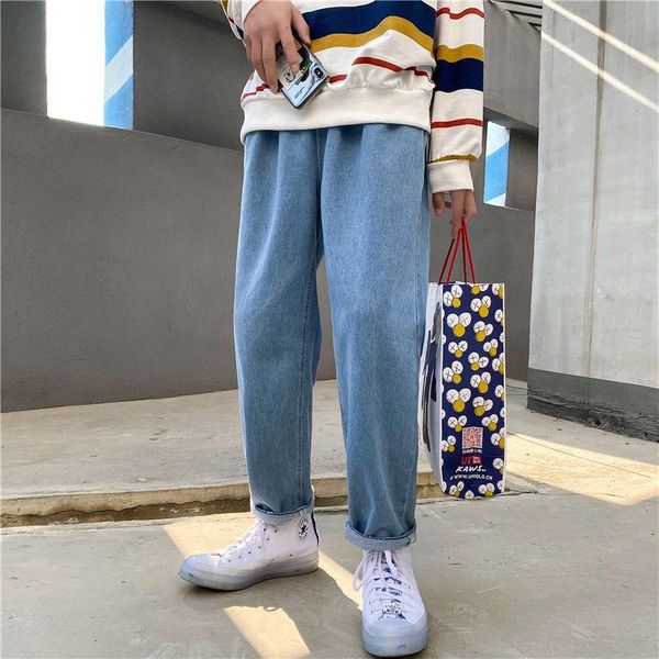 men's jeans 2021 spring and summer youth loose solid color simple fashion casual all-match straight-leg pants, Blue
men's jeans 2021 spring and summer youth loose solid color simple fashion casual all-match straight-leg pants, Blue