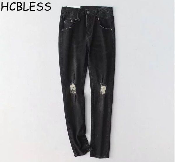 women's jeans hcbless fashion woman nine points knees dark gray cropped thin, Blue
women's jeans hcbless fashion woman nine points knees dark gray cropped thin, Blue