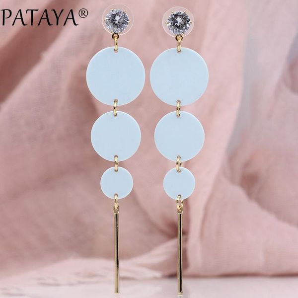 stud pataya korean style blue long earrings macaron color women fashion jewelry 585 rose gold round natural zircon, Golden;silver
stud pataya korean style blue long earrings macaron color women fashion jewelry 585 rose gold round natural zircon, Golden;silver