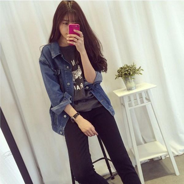 spring autumn women denim coat turn down collar long sleeve jacket loose casual girls jeans outwear kng881, Black;brown
spring autumn women denim coat turn down collar long sleeve jacket loose casual girls jeans outwear kng881, Black;brown
